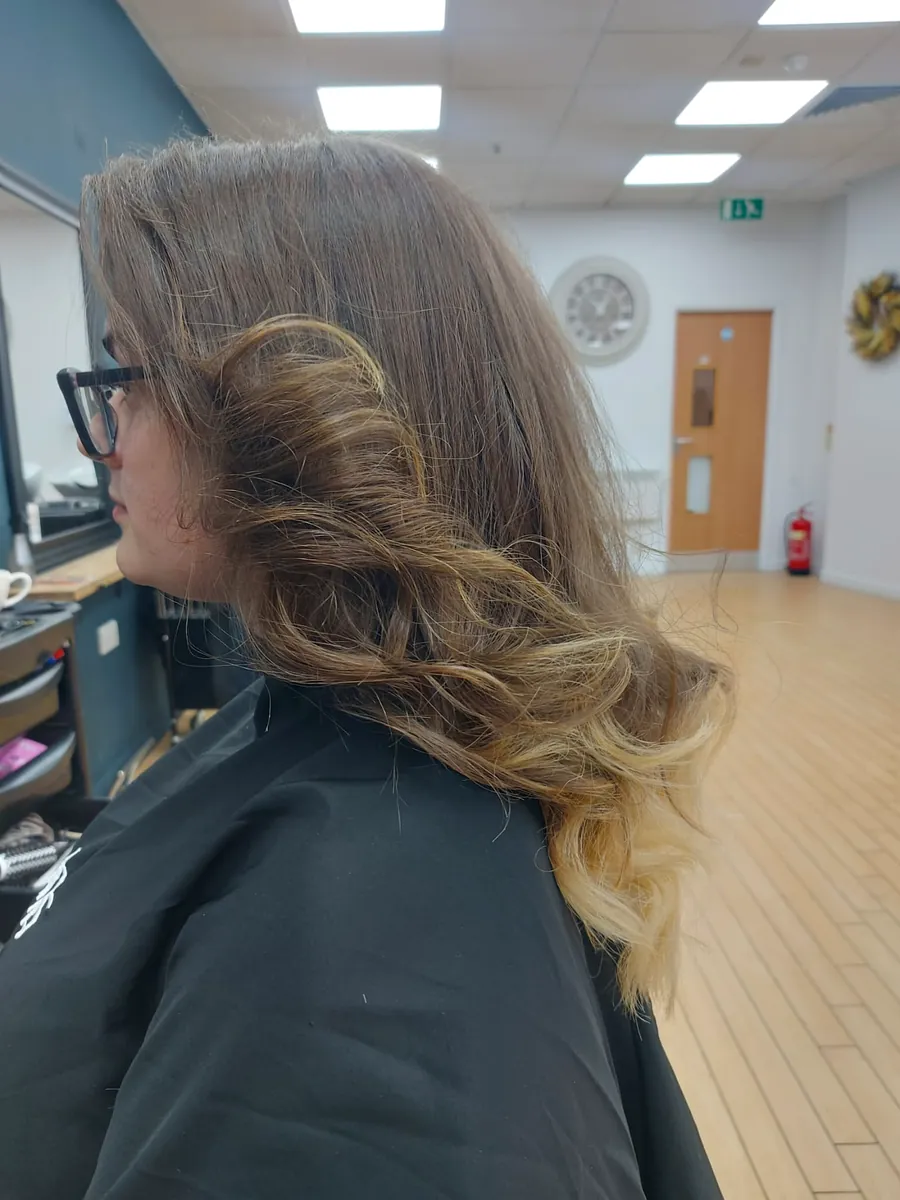 Bronde balayage waves styled at home in Kent